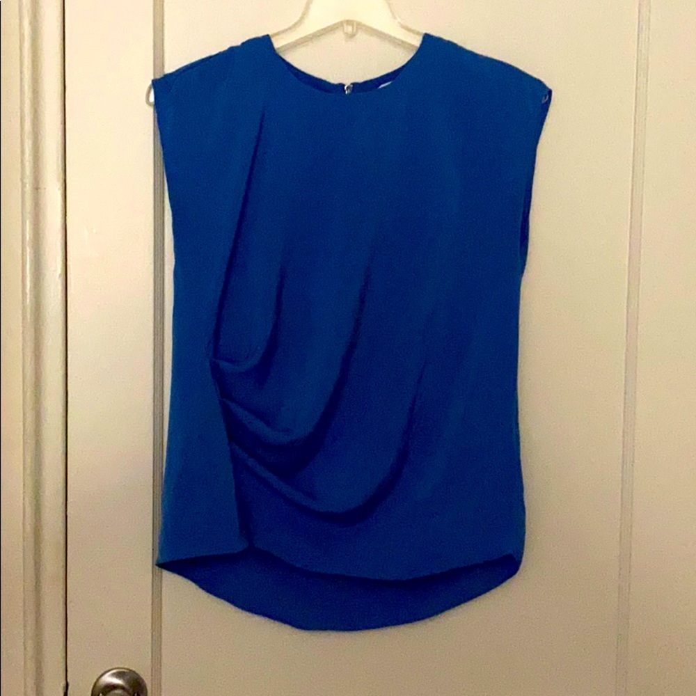 DKNYC blue blouse with zipper size: S